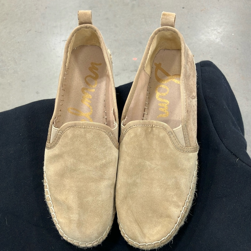 Sam Edelman Carrin Leather Espadrille Flat Shoes Size 9.5m Suede
